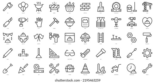 Conjunto de iconos simples del día laboral del esquema. Paquete de iconos de arte delgado. Ilustración del vector