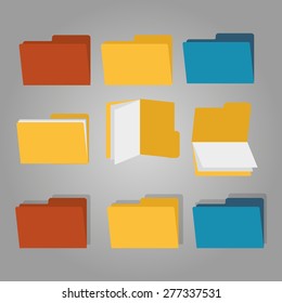 set of simple paperfolders. vector elements for web