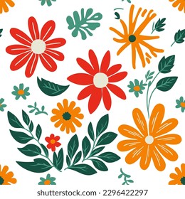 Set of simple pattern flowers collection, flat vector illustration