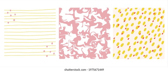 Set of simple patterns. Abstract background. Colorful elements. Summer collection.