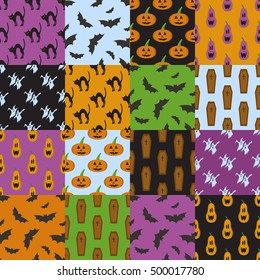 Set of simple patterns for Halloween design.