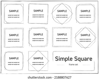 A set of simple pencil drawing style square frames