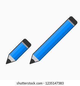 set of simple pencils on white background, pencil with eraser, vector illustration, design element, internet icon edit