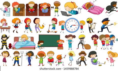 Set of simple people illustration