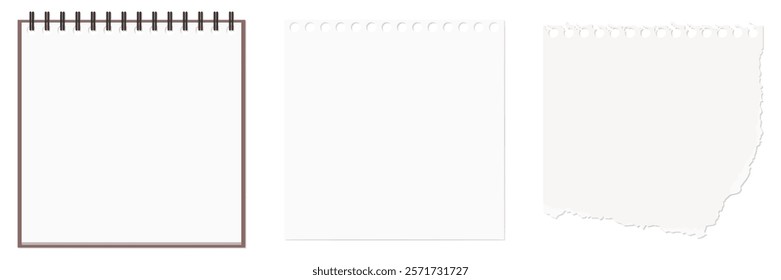 A Set of Simple Plain Memo Pad, Memo Paper, Torn Memo Sheets