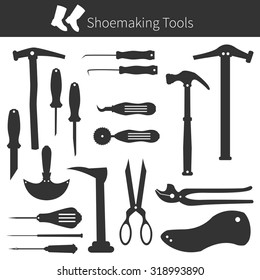 Set of simple plane vector shoemakers icons