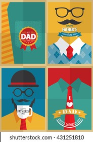 Set Simple Poster Of Father's Day Event