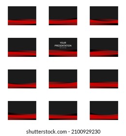 Set of simple presentation backdrop design with wavy gradation layer.