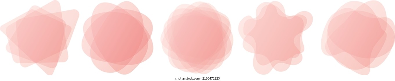 set of simple red colored watercolor banners on white background - vector design elements