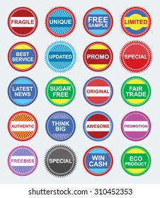 Set of simple retro badges/labels. EPS8.