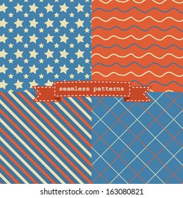 Set of simple retro Christmas patterns