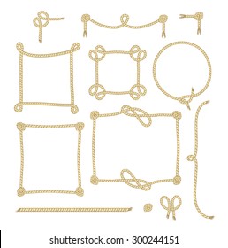 Set of Simple Rope Frames Graphic Designs on white background.