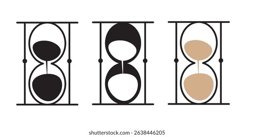  A Set of Simple Sand Watch Icons Hourglass symbol. Vector illustration. 