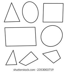 Set of simple shapes isolated on white background.