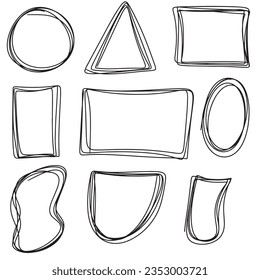 Set of simple shapes isolated on white background.