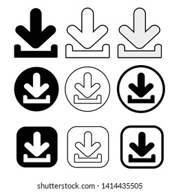 set of simple sign download icon