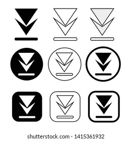 set of simple sign download icon
