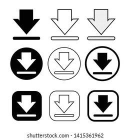 set of simple sign download icon