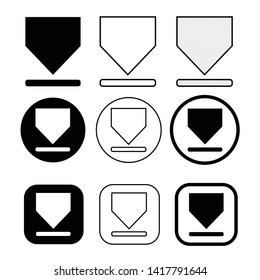 set of simple sign download icon
