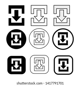 set of simple sign download icon