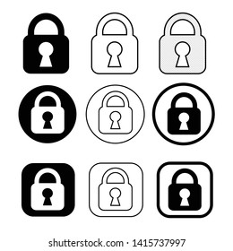 Set of simple sign Lock icon