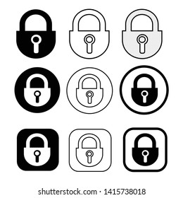 Set of simple sign Lock icon
