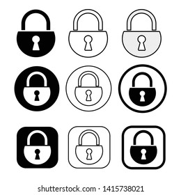 Set of simple sign Lock icon