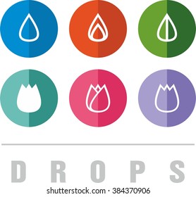 a set of simple signs Nature drops