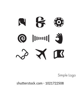 A set of simple signs on different themes for your logo