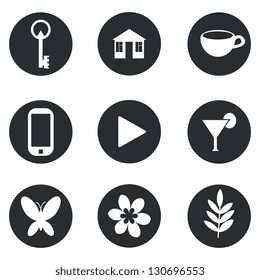 Set of simple silhouette icons