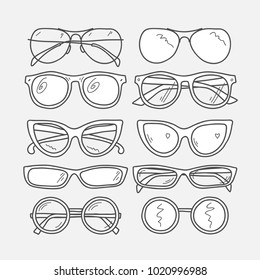 set of simple sketch glasses