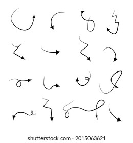 Un conjunto de simples esbozos de flechas