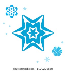 Set of simple snowflake icon isolated on white background. Snow flake elements for Christmas winter design and New Year decoration. Refrigerator vector symbols or logo