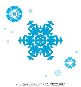 Set of simple snowflake icon isolated on white background. Snow flake elements for Christmas winter design and New Year decoration. Refrigerator vector symbols or logo