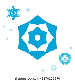 Set of simple snowflake icon isolated on white background. Snow flake elements for Christmas winter design and New Year decoration. Refrigerator vector symbols or logo