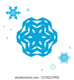 Set of simple snowflake icon isolated on white background. Snow flake elements for Christmas winter design and New Year decoration. Refrigerator vector symbols or logo