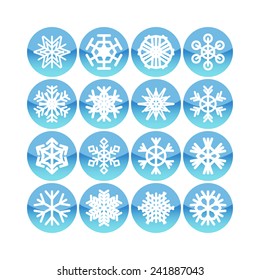 Set of simple snowflake icons