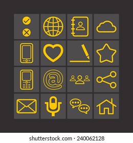 Set of simple social icons