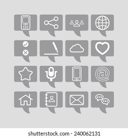 Set of simple social icons