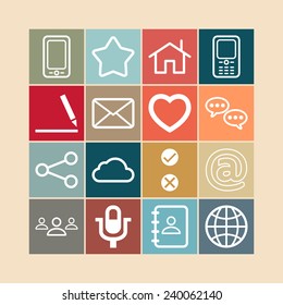 Set of simple social icons
