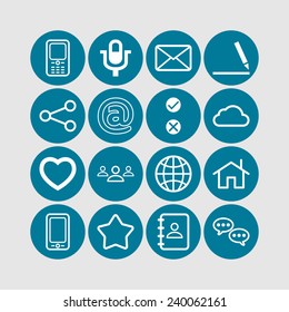 Set of simple social icons