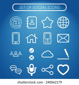 Set of simple social icons