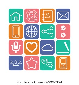 Set of simple social icons