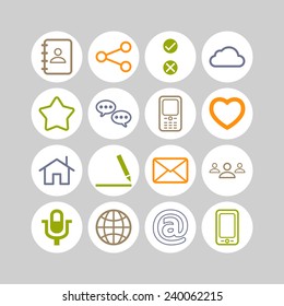 Set of simple social icons