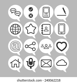 Set of simple social icons