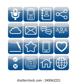 Set of simple social icons