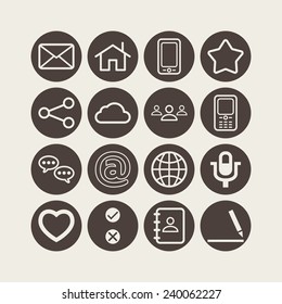 Set of simple social icons