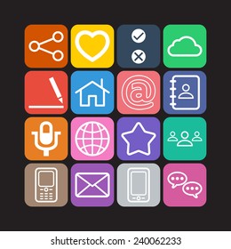 Set of simple social icons