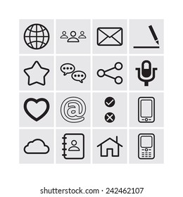 Set of simple social icons
