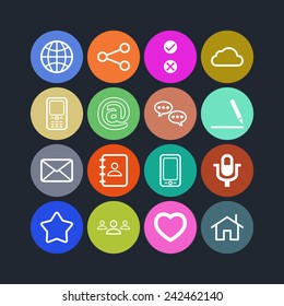 Set of simple social icons
